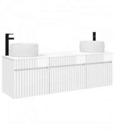 vidaXL Bathroom Cabinet Set 3 pcs High Gloss White 157 x 44.5 x 80 cm