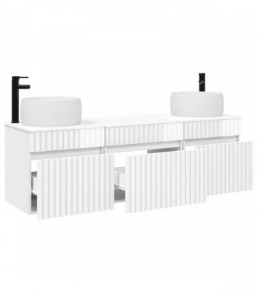 vidaXL Bathroom Cabinet Set 3 pcs High Gloss White 157 x 44.5 x 80 cm