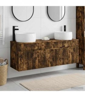 vidaXL Bathroom Cabinet Set 3 pcs Smoked Oak 157 x 44.5 x 80 cm