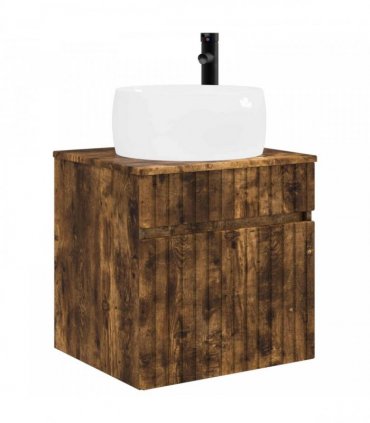 vidaXL Bathroom Cabinet Set 3 pcs Smoked Oak 157 x 44.5 x 80 cm