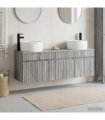 vidaXL Bathroom Cabinet Set 3 pcs Grey Sonoma 157 x 44.5 x 80 cm