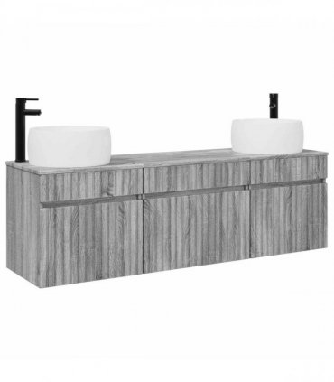 vidaXL Bathroom Cabinet Set 3 pcs Grey Sonoma 157 x 44.5 x 80 cm