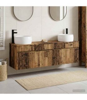 vidaXL Bathroom Cabinet Set 3 pcs Old Wood 157 x 44.5 x 80 cm