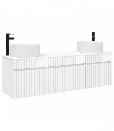 vidaXL Bathroom Cabinet Set 3 pcs High Gloss White 157 x 44.5 x 80 cm