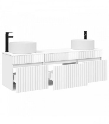 vidaXL Bathroom Cabinet Set 3 pcs High Gloss White 157 x 44.5 x 80 cm