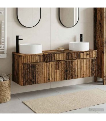 vidaXL Bathroom Cabinet Set 3 pcs Old Wood 157 x 44.5 x 80 cm