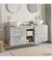 vidaXL Bathroom Cabinet Set 3 pcs Concrete Grey 129 x 35 x 80 cm