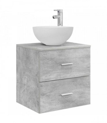 vidaXL Bathroom Cabinet Set 3 pcs Concrete Grey 129 x 35 x 80 cm