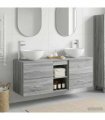 vidaXL Bathroom Cabinet Set 3 pcs Grey Sonoma 129 x 35 x 80 cm