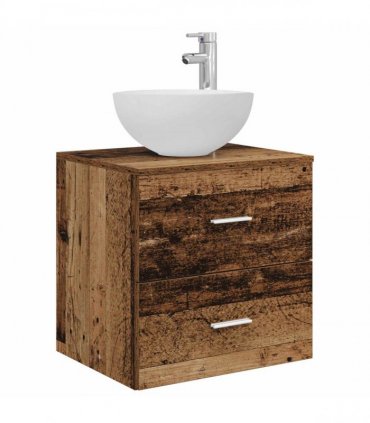 vidaXL Bathroom Cabinet Set 3 pcs Old Wood 129 x 35 x 80 cm