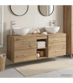 vidaXL Bathroom Cabinet Set 3 pcs Artisan Oak 129 x 35 x 80 cm