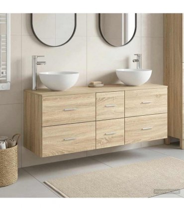 vidaXL Bathroom Cabinet Set 3 pcs Sonoma Oak 129 x 35 x 80 cm