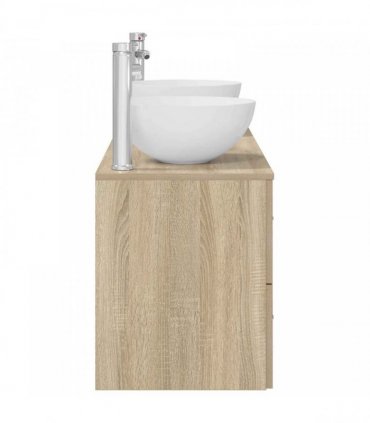 vidaXL Bathroom Cabinet Set 3 pcs Sonoma Oak 129 x 35 x 80 cm