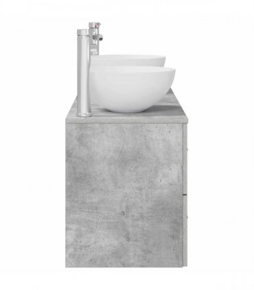 vidaXL Bathroom Cabinet Set 3 pcs Concrete Grey 129 x 35 x 80 cm