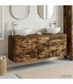 vidaXL Bathroom Cabinet Set 3 pcs Smoked Oak 129 x 35 x 80 cm