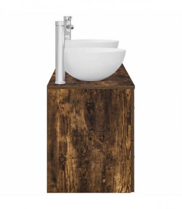 vidaXL Bathroom Cabinet Set 3 pcs Smoked Oak 129 x 35 x 80 cm
