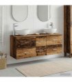 vidaXL Bathroom Cabinet Set 3 pcs Old Wood 129 x 35 x 80 cm