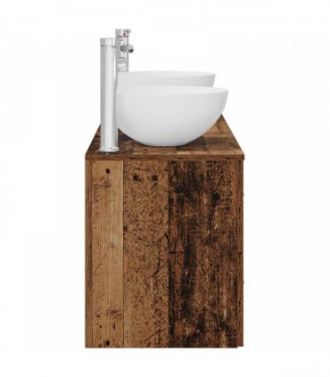 vidaXL Bathroom Cabinet Set 3 pcs Old Wood 129 x 35 x 80 cm