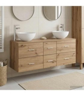 vidaXL Bathroom Cabinet Set 3 pcs Artisan Oak 129 x 35 x 80 cm