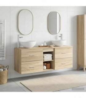 vidaXL Bathroom Cabinet Set 3 pcs Sonoma Oak 129 x 41 x 80 cm