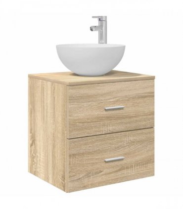 vidaXL Bathroom Cabinet Set 3 pcs Sonoma Oak 129 x 41 x 80 cm