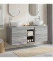 vidaXL Bathroom Cabinet Set 3 pcs Grey Sonoma 129 x 41 x 80 cm