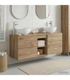 vidaXL Bathroom Cabinet Set 3 pcs Artisan Oak 129 x 41 x 80 cm