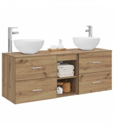 vidaXL Bathroom Cabinet Set 3 pcs Artisan Oak 129 x 41 x 80 cm