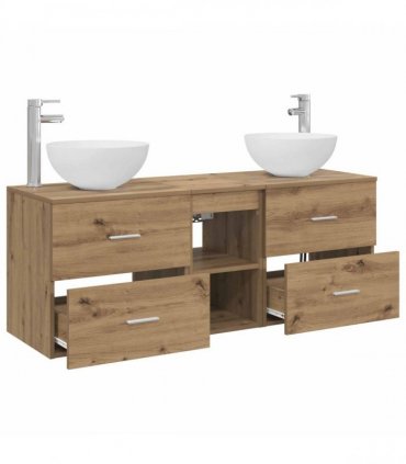 vidaXL Bathroom Cabinet Set 3 pcs Artisan Oak 129 x 41 x 80 cm