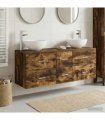 vidaXL Bathroom Cabinet Set 3 pcs Smoked Oak 129 x 41 x 80 cm