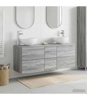 vidaXL Bathroom Cabinet Set 3 pcs Grey Sonoma 129 x 41 x 80 cm