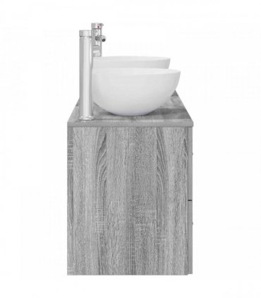 vidaXL Bathroom Cabinet Set 3 pcs Grey Sonoma 129 x 41 x 80 cm