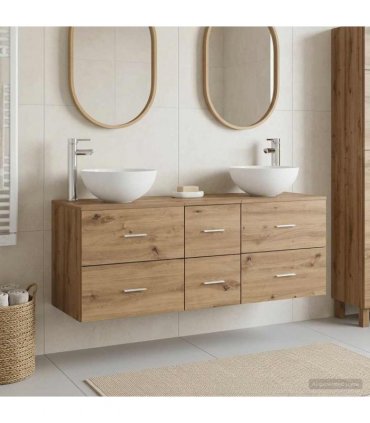 vidaXL Bathroom Cabinet Set 3 pcs Artisan Oak 129 x 41 x 80 cm