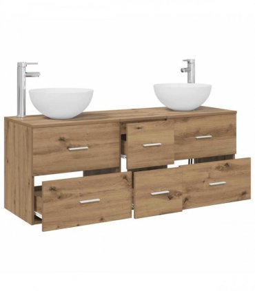 vidaXL Bathroom Cabinet Set 3 pcs Artisan Oak 129 x 41 x 80 cm