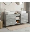 vidaXL Bathroom Cabinet Set 3 pcs Grey Sonoma 129 x 41 x 80 cm