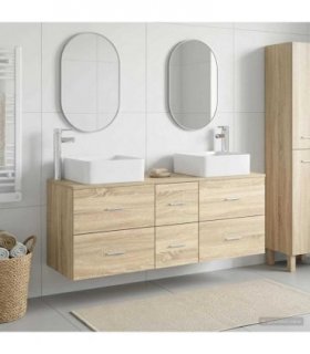 vidaXL Bathroom Cabinet Set 3 pcs Sonoma Oak 129 x 41 x 80 cm