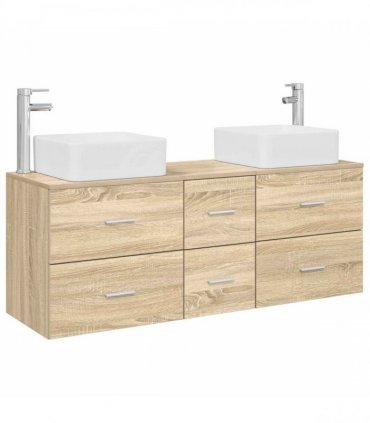 vidaXL Bathroom Cabinet Set 3 pcs Sonoma Oak 129 x 41 x 80 cm