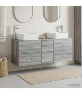 vidaXL Bathroom Cabinet Set 3 pcs Grey Sonoma 129 x 41 x 80 cm