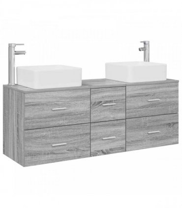 vidaXL Bathroom Cabinet Set 3 pcs Grey Sonoma 129 x 41 x 80 cm