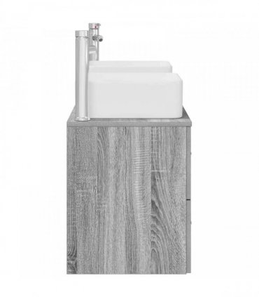 vidaXL Bathroom Cabinet Set 3 pcs Grey Sonoma 129 x 41 x 80 cm