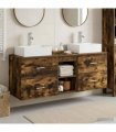 vidaXL Bathroom Cabinet Set 3 pcs Smoked Oak 129 x 41 x 79.5 cm