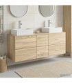 vidaXL Bathroom Cabinet Set 3 pcs Sonoma Oak 129 x 41 x 79.5 cm