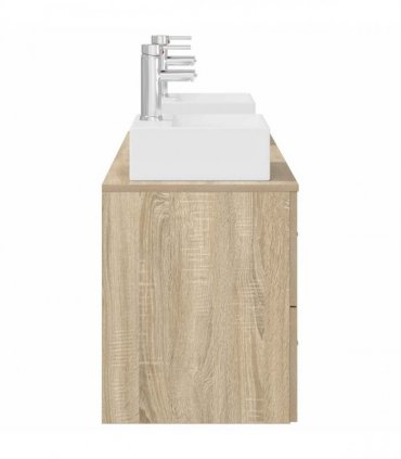 vidaXL Bathroom Cabinet Set 3 pcs Sonoma Oak 129 x 41 x 79.5 cm