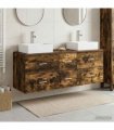 vidaXL Bathroom Cabinet Set 3 pcs Smoked Oak 129 x 41 x 79.5 cm