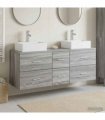 vidaXL Bathroom Cabinet Set 3 pcs Grey Sonoma 129 x 41 x 79.5 cm