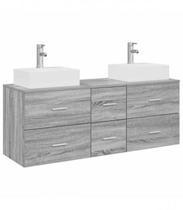 vidaXL Bathroom Cabinet Set 3 pcs Grey Sonoma 129 x 41 x 79.5 cm