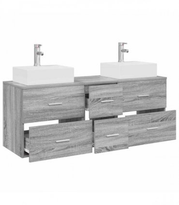 vidaXL Bathroom Cabinet Set 3 pcs Grey Sonoma 129 x 41 x 79.5 cm