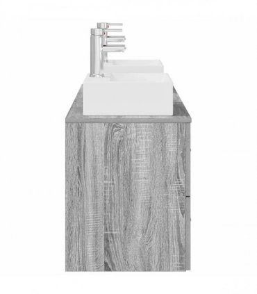 vidaXL Bathroom Cabinet Set 3 pcs Grey Sonoma 129 x 41 x 79.5 cm