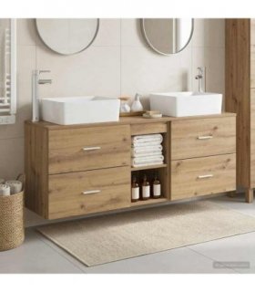 vidaXL Bathroom Cabinet Set 3 pcs Artisan Oak 136 x 35 x 80 cm