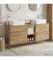 vidaXL Bathroom Cabinet Set 3 pcs Artisan Oak 136 x 35 x 80 cm